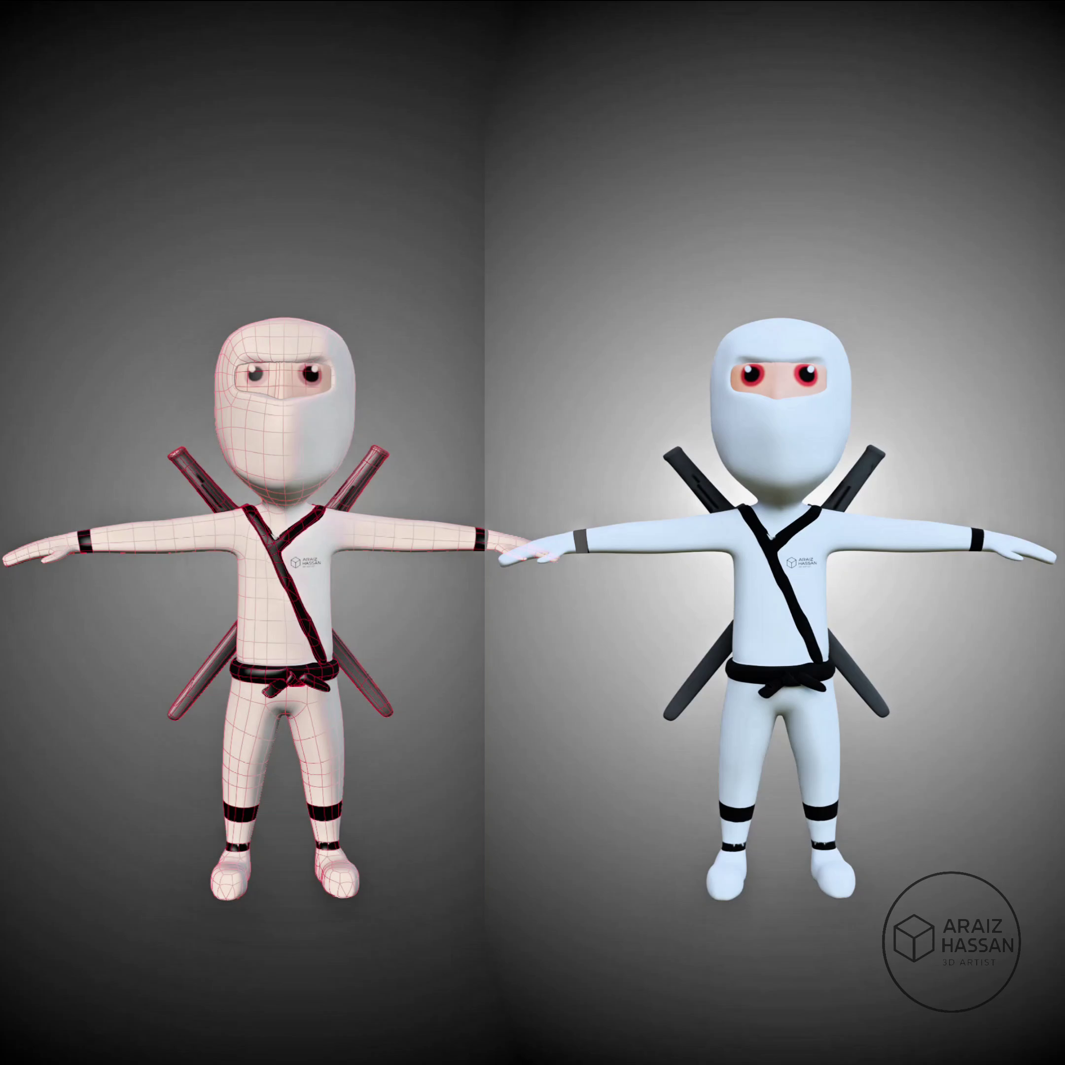 Game-Ready Stylized Ninja Character | Mobile Runner Game