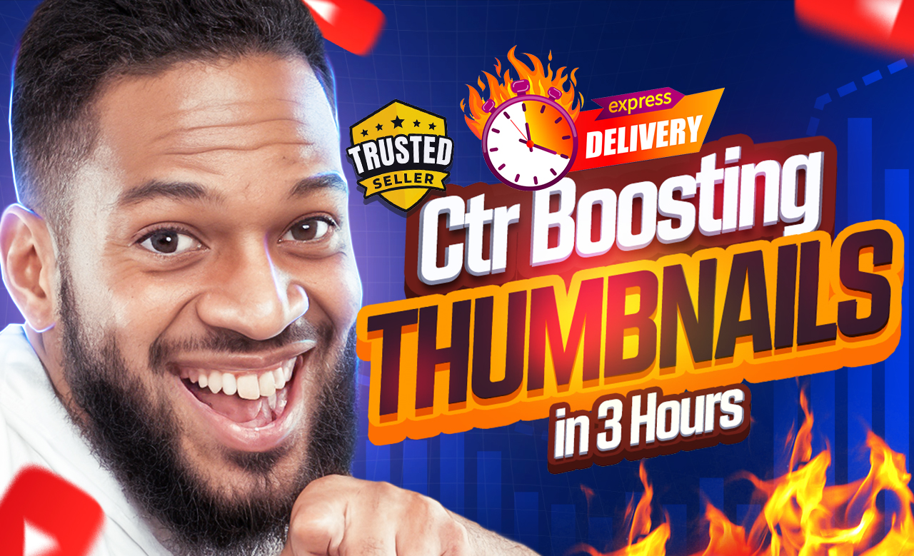 I will design best viral youtube thumbnail in 3 hours