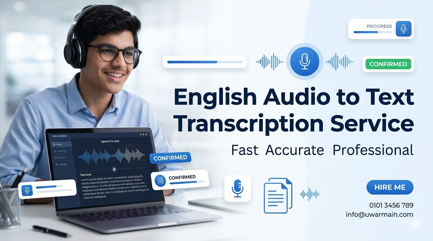 English audio to text transcription with accurate and fast delivery