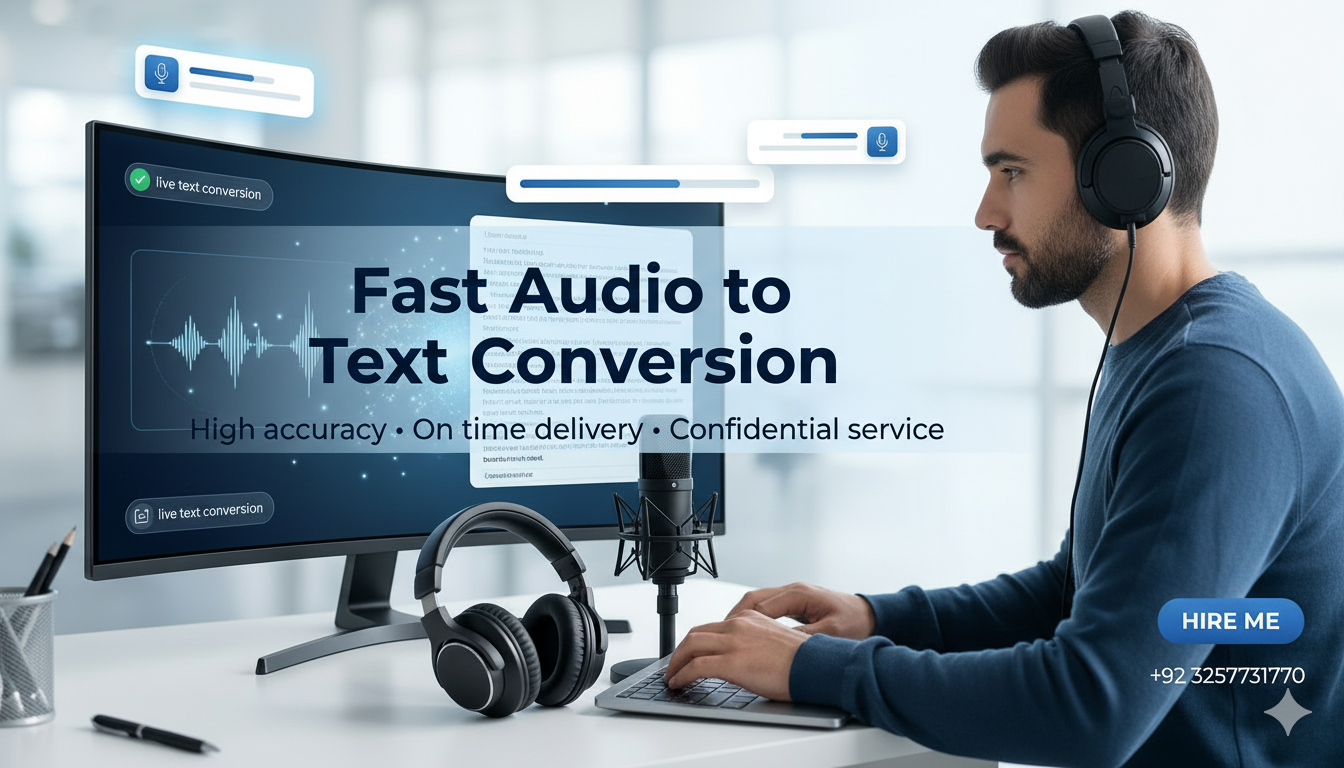 English audio to text transcription with accurate and fast delivery