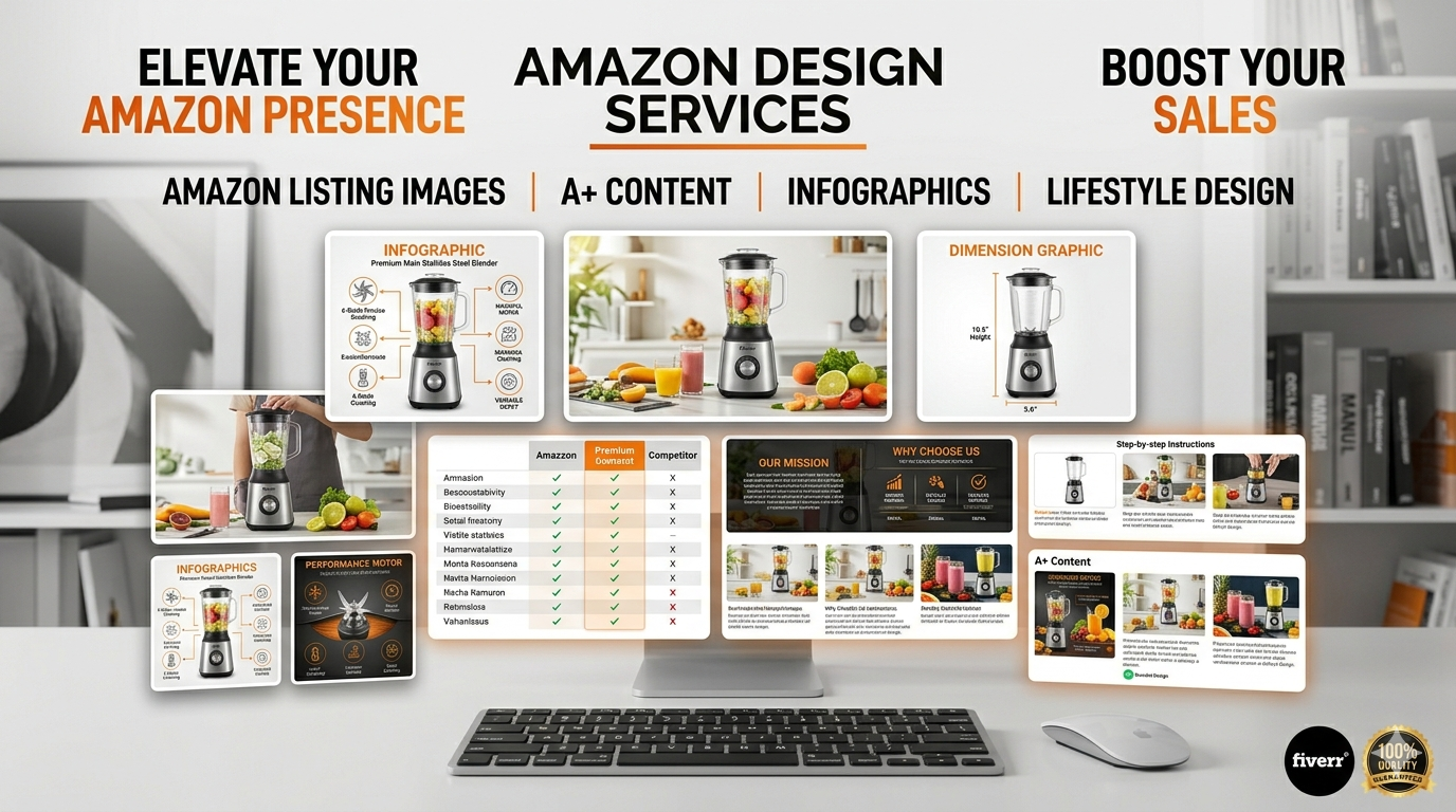 I will create premium amazon listing, infographic, lifestyle images