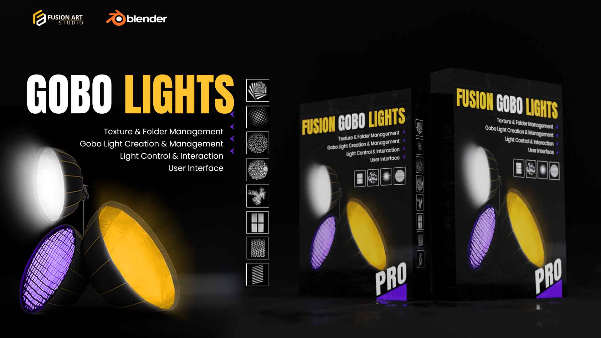 Fusion Gobo Lights for Blender – Realistic Projection Lighting Add-on