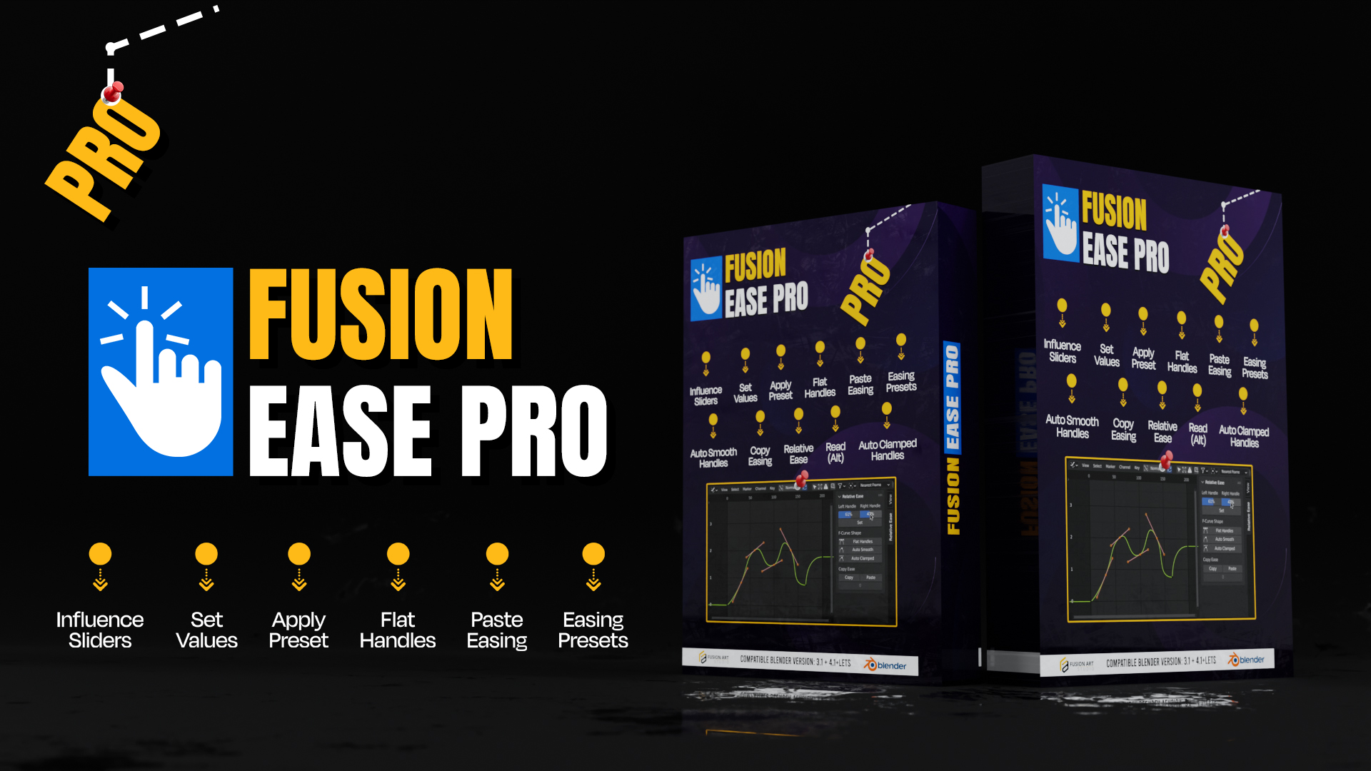 Fusion Ease Pro – Smart Keyframe Easing & Curve Tools for Blender Animators
