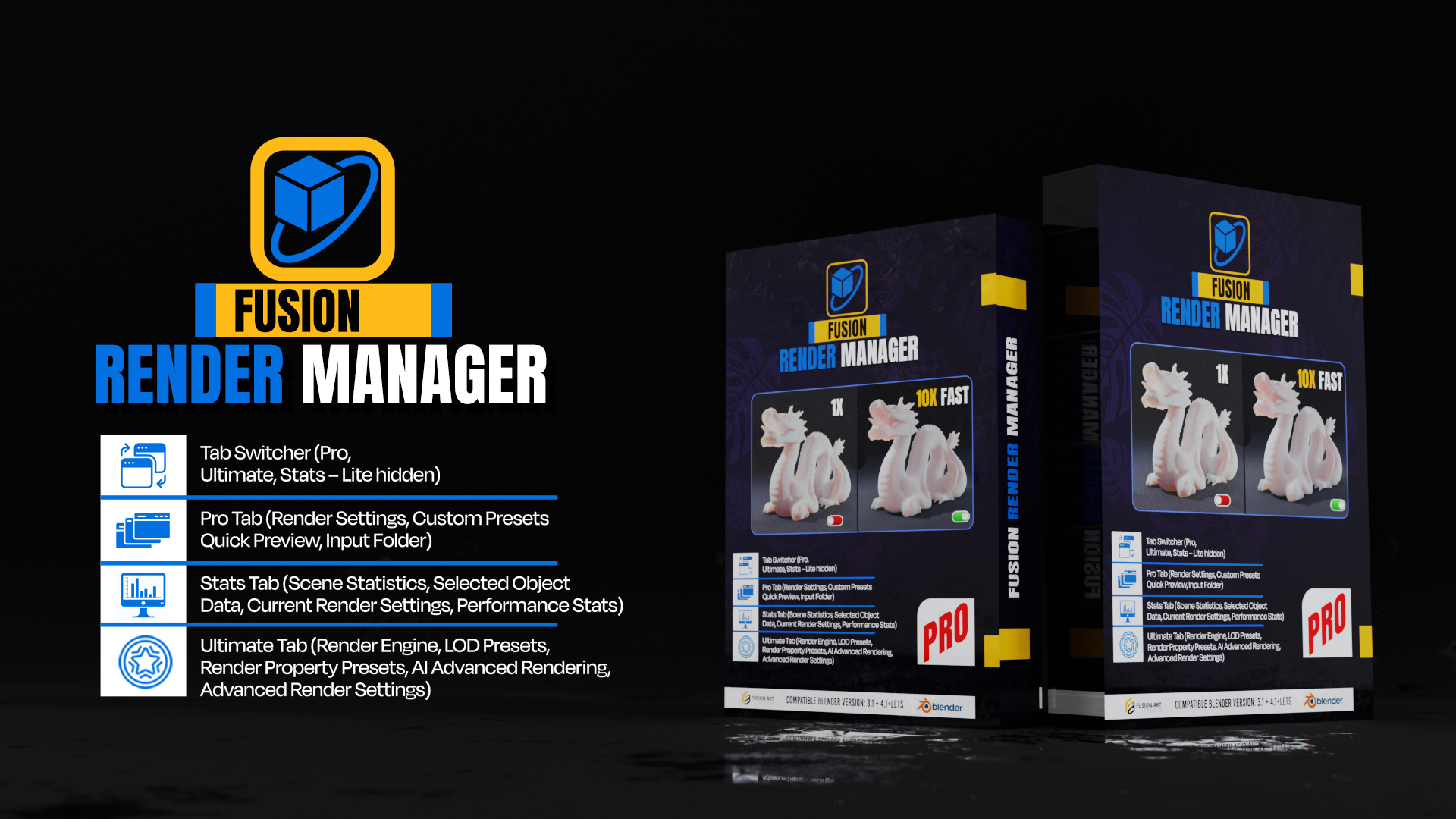 Fusion Render Manager – Blender Rendering Addon (Free & Pro Versions)