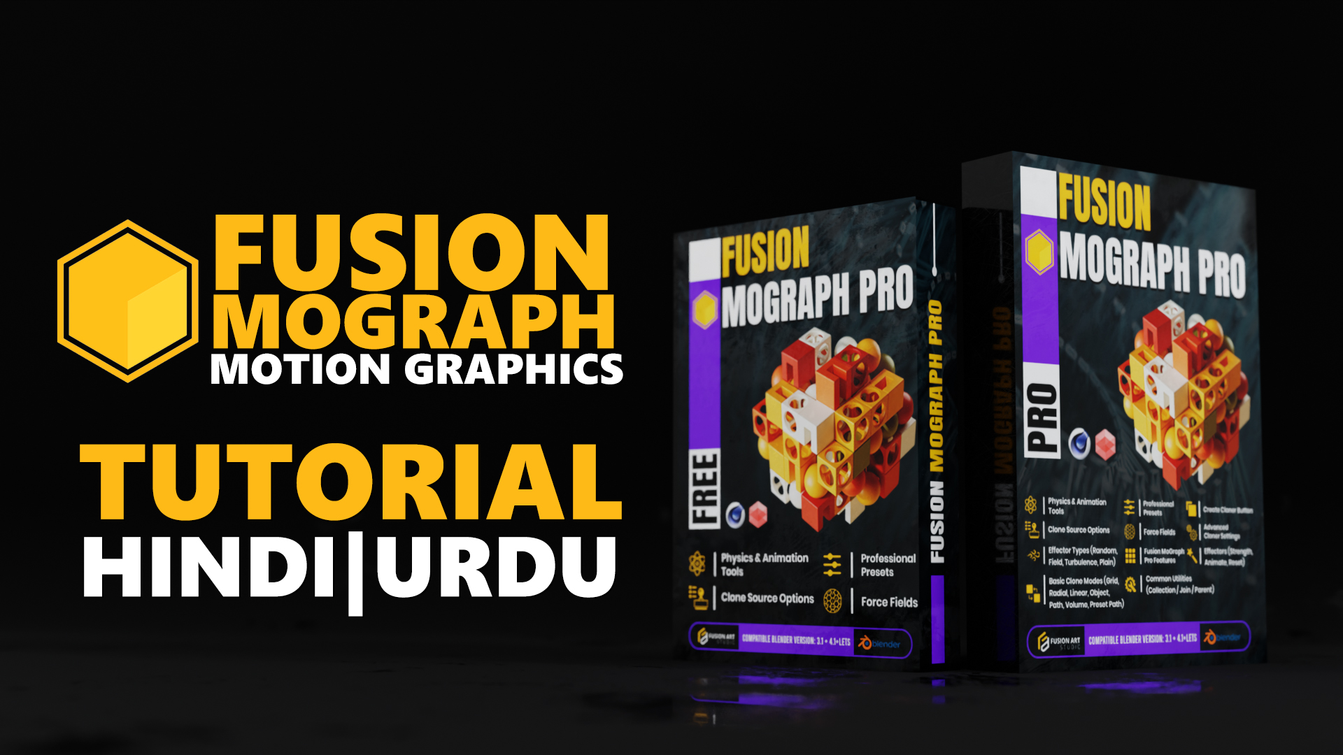 Fusion MoGraph Pro  for Blender – Advanced MoGraph Tools, Effectors & Cloners | Hindi|Urdu