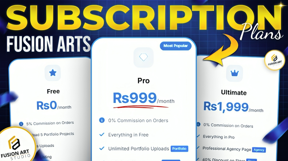 Pakistan’s No.1 Freelance Platform | Fusion Art Studios – Free, Pro & Ultimate Plans Explained!